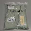 Ekouaer Nightgowns for Women Button Down Sleepshirt Short Sleeve Nightshirt Boyfriend Pajamas V Neck Nightdress (Small, Light Green)