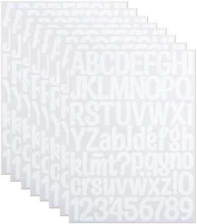 CMBBZZY 1.5 Inch Letter Stickers, 552 Pieces Alphabet Number Symbol Stickers for Scrapbooking, Sign, Water Bottle, Self-Adhesive Vinyl Letter Sticker Decals for Arts&Crafts - 8 Sheets, White