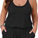 Summer Mae Plus Size Swim Romper Women One Piece Swimsuit Blouson Bathing Suit with Pockets 2026 Modest Swimwear 20W