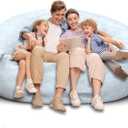Bean Bag Chair for Adults 6FT,Soft Removable Cover for Teens/Girls Bedroom,Fluffy Giant Round Floor Beanbag Lounger Chairs (No Filler,Light Gray)