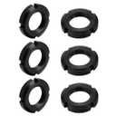 uxcell M27x1.5mm Retaining Four-Slot Slotted Round Nut, 6Pcs Carbon Steel Round Lock Nut for Various Rolling Bearings, Industrial Field, Black