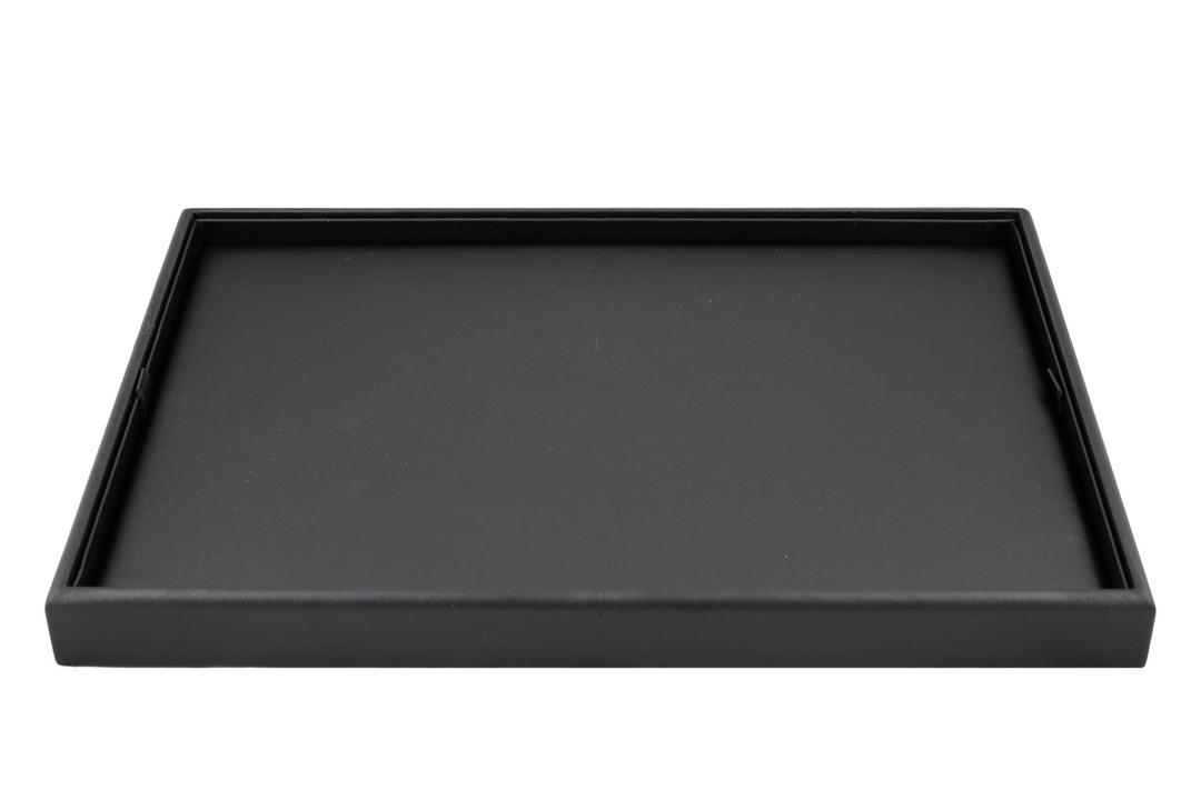 BLACK PREMIUM SOFT PADDED LEATHERETTE PLAIN PRESENTATION TRAY STACKABLE