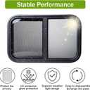 Horizontal RV Window 24" W x 15" H, Replacement Camper Window, Sliding Teardrop Window with Net Screen and Trim Rings, RV Windows for Cargo Trailer, DOT Certification Qualified