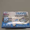 15 Packs Vacuum Bags for Travel with Rechargeable Pump, 3 Sizes Vacuum Seal Bags for Clothing, Compression Vacuum Travel Bags for Luggage, Vacuum Packing Bags for Closet Organization