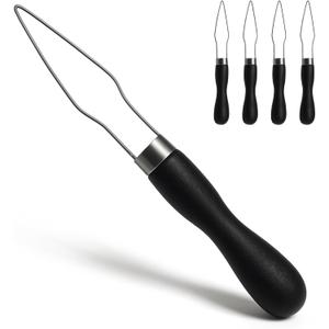 4pcs Button Hook Assist Device with Easy-Grip Handle for Shirts, Coats, Dresses - Ideal Button Aids for Arthritis & Limited Dexterity Black