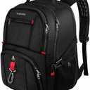 YOREPEK Travel Backpack for Men Anti Theft, Slot Fit for Air Tag  RFID Blocking, Airline Approved, Insulated Pocket, Water Resistant Backpack for Men Fit 17 inch Laptop, Black