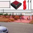 Soulchen Driveway Net for Kids Safety, 20 ft W x 38 in H Heavy-Duty Red Net Fence Gate Mesh Outdoor Yard Driveway Guard for Stop Balls, Protect Toddlers and Dogs Safety