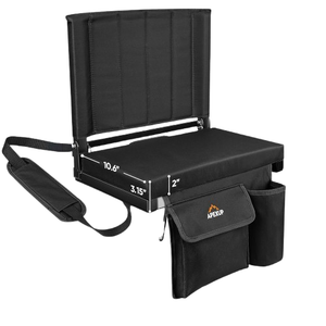 Apexup Black bleacher/Stadium Seat with Storage Pouches