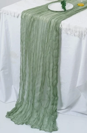 3 Pack Pleated Gauze Table Flag, Elegant Rural Wedding Party Table Decoration, Festival Banquet Tablecloth, Lightweight Reusable Table Cover, 38"