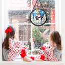 ERMCDFHC Stained Glass Window Hanging, Snowman with Moonlight Scene Round Sun Catchers Glass Panel Suncatcher Decor for Home, 7.8Inch. (003)
