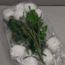 Daifunli 10pcs Real Lifelike Peonies Artificial Flowers, Faux Austin Rose with Long Stem Look Real Fake Flower for Christmas Valentines Arrangement Wedding Party Home Kitchen Decor(White)