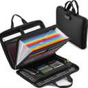 Fireproof Document Box with Combination Lock, Hard-Shell Fireproof File Organizer for Legal Documents, Laptop, Valuables & Important Papers, 13-Pocket Accordion File Folder