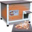 Rockever Outdoor Cat House Weatherproof, Insulated Cat Shelter with All-Round Foam Design for Feral Cats Small Pet Habitats, Air Ventilation Cat Hideaway for Indoor Outside (Modern, Grey-with mat)