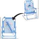 Disney Stitch Kids Beach Chair with Umbrella,Foldable Portable Toddler Chair with Armrests, Locking Mechanism & Sun Shade