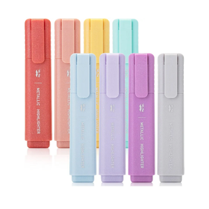 Mr. Pen- Glitter Highlighters, 8Pack, Metallic Colors, Chisel Tip Aesthetic Highlighters, Cute Markers