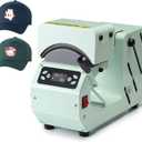 OFFNOVA Hat Heat Press Machine for Caps with 2 Interchangeable Platens, Temp & Time Control with Auto Countdown, Efficient Heat Transfer for HTV Iron On and Sublimation Projects (Auto-Green)