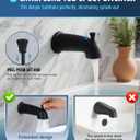 Slip On Bathtub Spout with Diverter, Extra Long 6 Inch Bathtub Spigot, Shower Spout with PTFE Tape & Hex Wrench, Fits for 1/2" IPS Threads,Matte Black