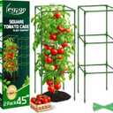 Legigo 2 Pack Square Tomato Cages- 45 Inch Heavy Duty Tomato Trellis for Climbing Plants Outdoor, Tomato Plant Support Stakes Cage Garden Trellis for Garden Raised Garden Bed Cucumbers Vegetables