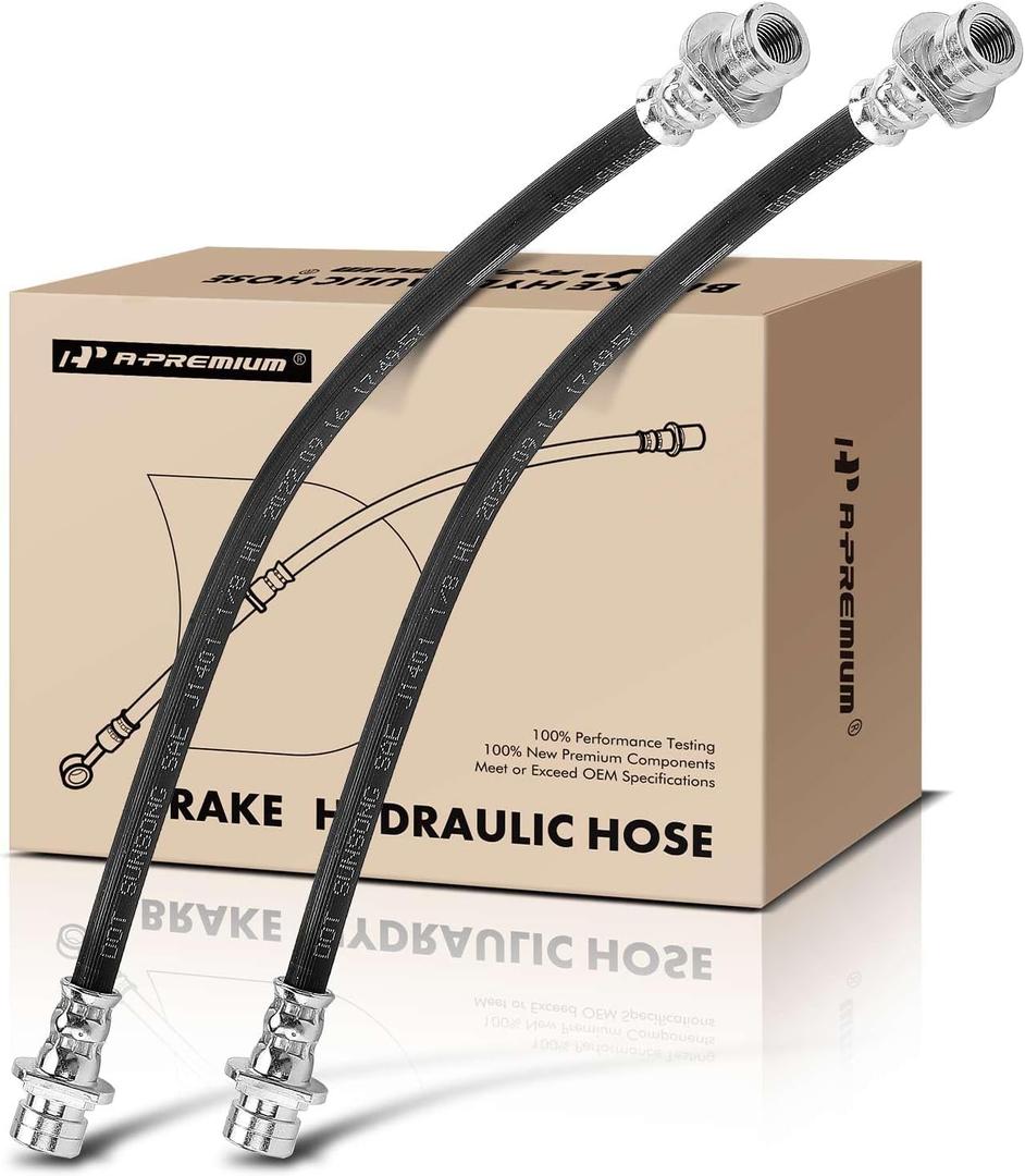 A-Premium Rear Driver and Passenger Brake Hydraulic Hose Compatible with Select Honda Models - Accord 2003 2004 2005 2006 2007 2.4L 3.0L, with Rear Drum Brake - Replace# 01466SDAA00(Pack of 2)