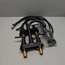 Bathroom Faucets for Sink 3 Hole, Hurran 4 inch Matte Black Bathroom Sink Faucet with Pop-up Drain and 2 Supply Hoses, Stainless Steel Lead-Free Centerset Faucet for Vanity RV, 2 Pack