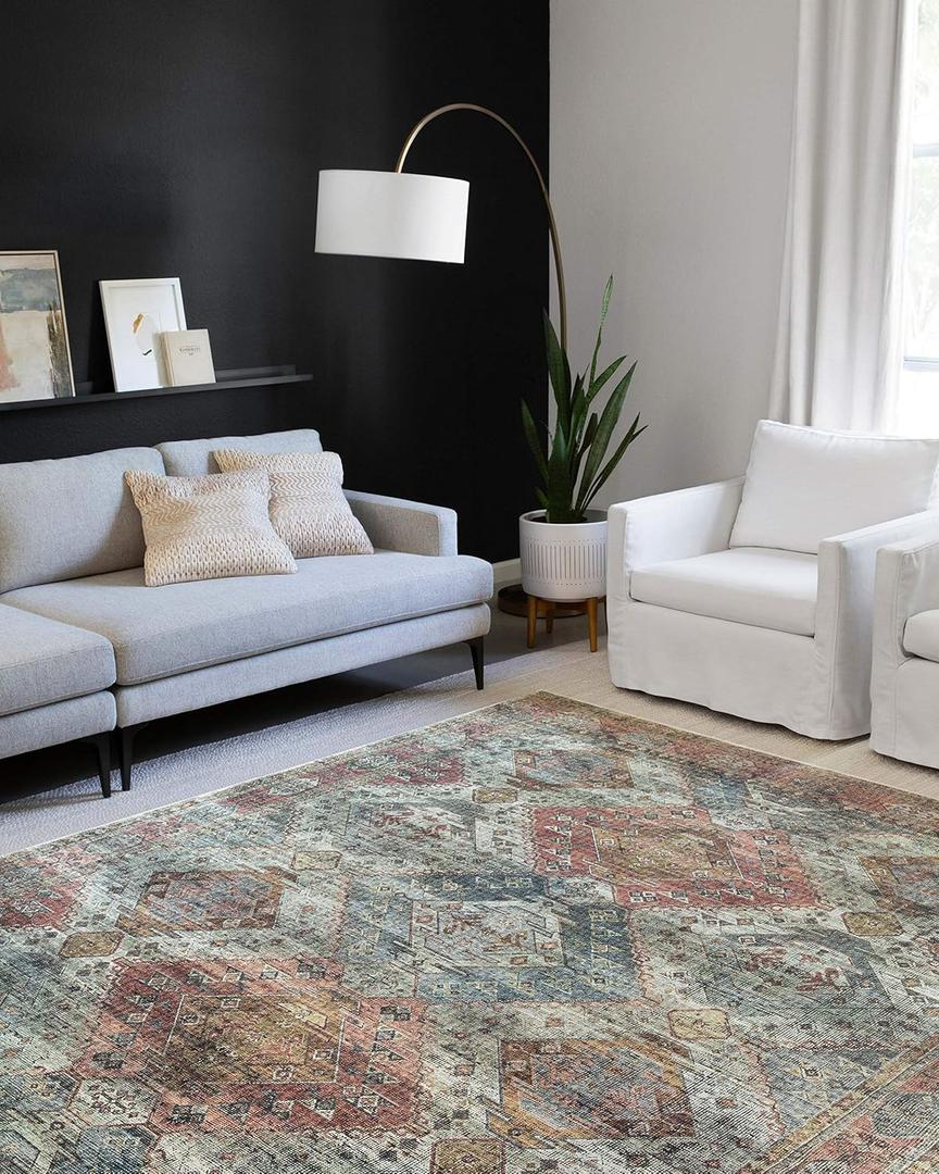 Loloi II Skye Collection SKY-06 Apricot/Mist 7'-6" x 9'-6" Area Rug