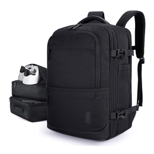 BAGSMART 40L Black Travel Laptop Backpack with Packing Cubes and Shoe Bag