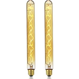 2-Pack Vintage Led Bulb Long Test Tube T10 300mm Led Filament 4W Dimmable Edison Style Decorative Light Bulb 110-130V E26