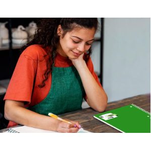 Mintra Office Durable Spiral Notebooks, 5 Subject (Green, College Ruled 1pk)