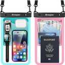 Rynapac [Up to 10" Large Waterproof Phone Pouch - 2 Pack IPX8 Waterproof Phone Case for iPhone 17 16 15 Pro Max Galaxy S26 Ultra, Touchscreen & Underwater Photography, Beach Cruise Travel Essentials