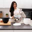 Silicone Mixing Bowl Liners Attachments Compatible with 5 Quart KitchenAid Mixers, Includes 3 Liners and Lids, Dishwasher Safe(9.41x8.9x7.32inch)