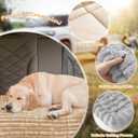 Dog Car Seat Cover for Back Seat, Dog Bed for Car, Fit for Backseat Extenders, Car Seat Protector, Nonslip Soft Durable for Cars Trucks and SUVs (Light Brown, 24.8"*54")