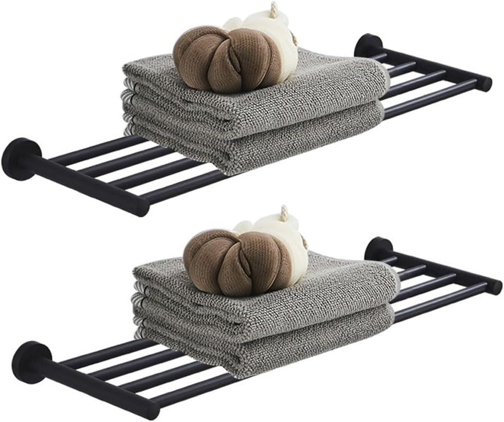 2-Tier Towel Racks for Bathroom (30 Inches) Stainless Steel, Water and Rust Proof, Wall Mounted, Easy to Install, Top of The line Rack,Black