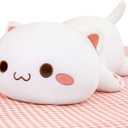 Onsoyours Cute Kitten Plush Toy 20" Stuffed Animal Pet Kitty Soft Anime Cat Large Plush Pillow for Kids (White A, 20")