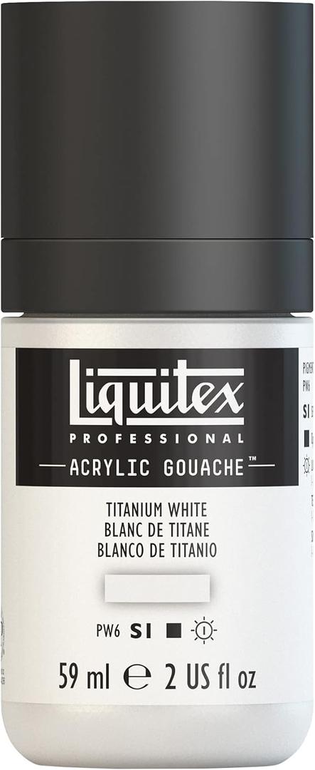 Liquitex Professional Acrylic Gouache, 2-oz (59ml) Bottle, Titanium White