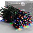 HOME LIGHTING 66ft Christmas Decorative Mini Lights, 200 LED Green Wire Fairy Starry String Lights Plug in, 8 Lighting Modes, for Indoor Outdoor Xmas Tree Wedding Party Decoration (Multicolor)