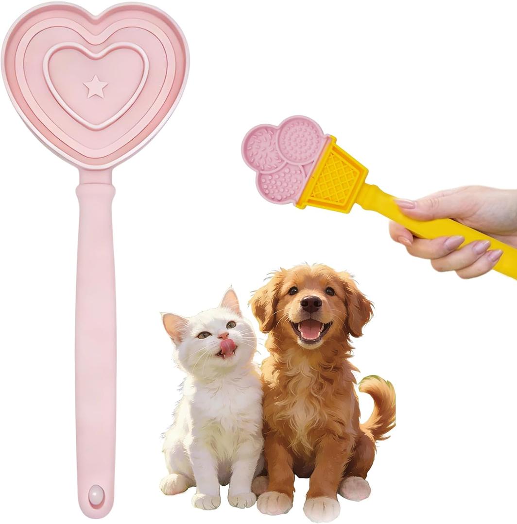 Pet Fun Feeder with Handle Slow Feeding Bowl Suitable for All Dogs and Cats Love Heart