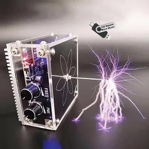 Bluetooth Music Tesla Coil 10 Cm Solid State Touchable Artificial Lightning Arc Plasma Loudspeaker Desktop Toy Electric Power Wireless Transmission Science Teaching Experiment Model
