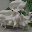 Crowye 100 Pcs Calla Lily Artificial Flowers Bulk 14 Inch Real to Touch Calla Lily Bridal Wedding Bouquet Faux Artificial Flower for DIY Wedding Bridal Centerpiece Party Decor (White)