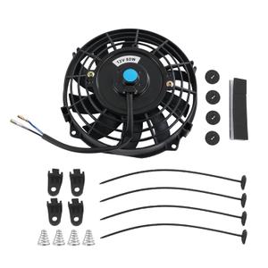 JDMSPEED New Universal 12V Slim Electric Radiator Cooling Fan Push Pull 7" Inch Mount Kit Black 10 Blades