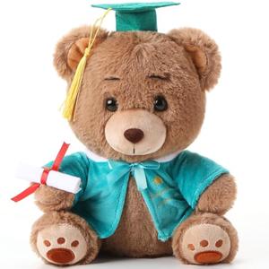 Deekin 10 Inch Graduation Bears Stuffed Animal Class of 2025 Plush Bear in Black Cap Graduation Bear Kindergarten Graduation Gifts Stuffed Bear Plush Bear Toy for Grad Party Decor(Teal)