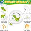 4 Sets Dinosaur Fun Kids Plates with Cups Plates Dinnerware Set for Toddlers Creatively Drop Resistant Cute Plastic Dishes Dishwasher Safe