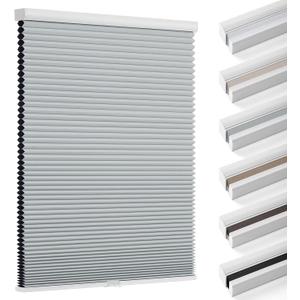 Changshade Blackout Blinds, Cordless Cellular Shades, Honeycomb Blackout Shades, Room Darkening Blinds, Pull Down Window Shades, Easy to Install Honeycomb Window Blinds, 35" W x 72" H, Grey