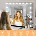 Moonee Vanity Mirror with Lights, Black Hollywood Lighted Makeup Mirror with 18 Dimmable Bulbs and 10X Magnification, 3 Colors Modes, Aluminum Metal Frame, Light Up Mirror for Tabletop/Wall32" x 24"