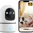 2K Indoor Security Camera, 360° WiFi Cameras for Home Security, Baby/Pet Camera with Phone App, One-Touch Call, Auto Tracking, IR Night Vision, Motion Detection, TF/Cloud Storage, 2.4Ghz WiFi