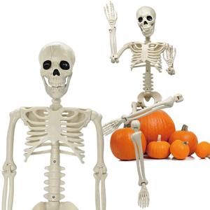 36" Halloween Skeleton Decorations, 3FT Halloween Posable Skeleton Plastic Realistic Human Full Body Bones with Movable Joints for Halloween Party Decor, Haunted House Props Indoor Outdoor Decoration, Pack of 2 