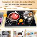 Play Kitchen for Kids Toddlers, Toy Kitchen Playset with Real Lights & Sounds, Wooden Play Kitchen with Cooking Set, Ice Maker, Microwave, Oven for Girls Boys Ages 3+