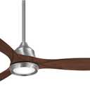 Minka-Aire F749L-BN Skyhawk 60 Inch LED Ceiling Fan with Carved Wood Blades, Integrated LED Light and DC Motor in Brushed Nickel Finish