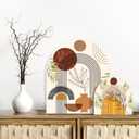 2 Pcs Wooden Decorative Cutting Board Rainbow Shaped Decorative Wood Serving Board Boho Serving Tray Charcuterie Arch Wood Tray for Kitchen Decoration 11.81 x 9.84 Inches, 5.91 x 5.91 Inches