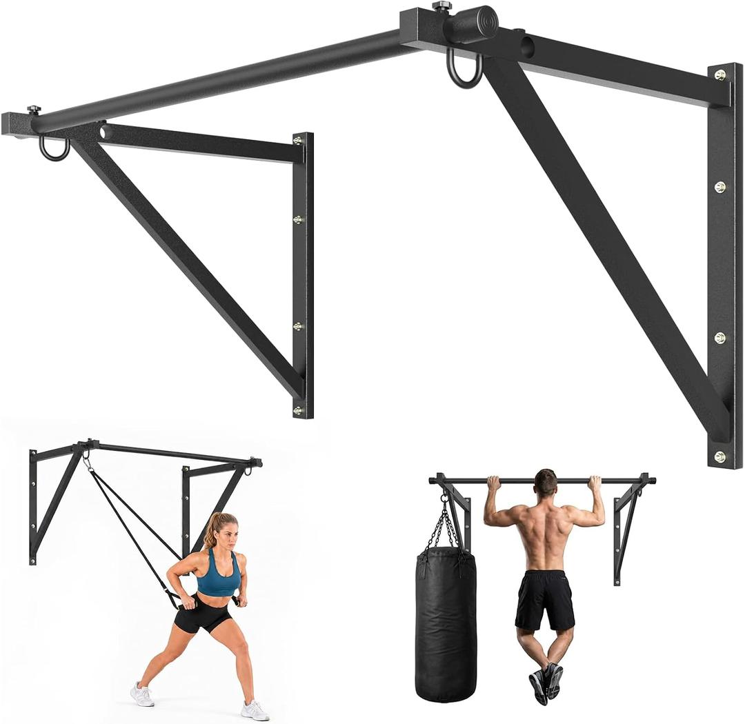 Wall Mounted Pull Up Bar, 51''/36'' Chin Up Bar | 500LBS Capacity, Reinforced Thick Metal Construction, Joist Mounted, Strength Training Pull-Up Bars, Easy to Install