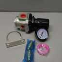 HengMinLingTong AR2000-02 Air Compressor Pressure Regulator with Bracket and Pressure Gauge 1/4-inch NPT Female Thread Connection 0-150 PSI Adjustable Equipped with 1/4-inch NPT Threaded Fittings